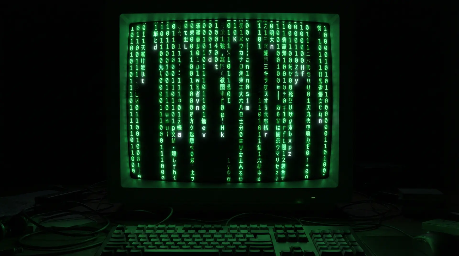 暗网视频 矩阵代码雨终端背景
